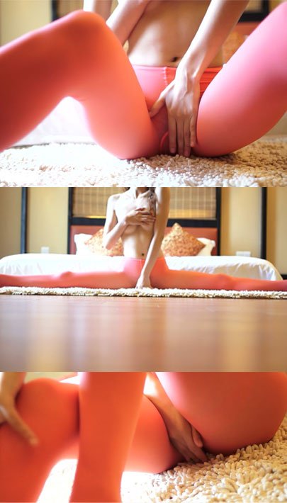 真空粉色薄丝，全程漏毛使劲揉胸摸妹022