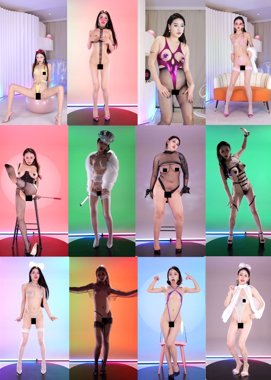 PINK 多模特新服装性感骚舞透视裸舞争妍斗艳50V-4.85G